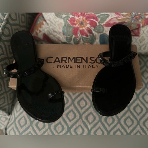 Carmen Sol Maria Jelly Sandal- Black Size 10 - Picture 2 of 3
